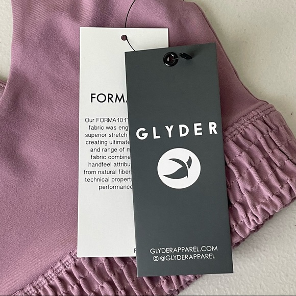 GLYDER NWT WISTFUL MAUVE BLOSSOM SPORTS BRA EXTRA SMALL - Picture 6 of 9